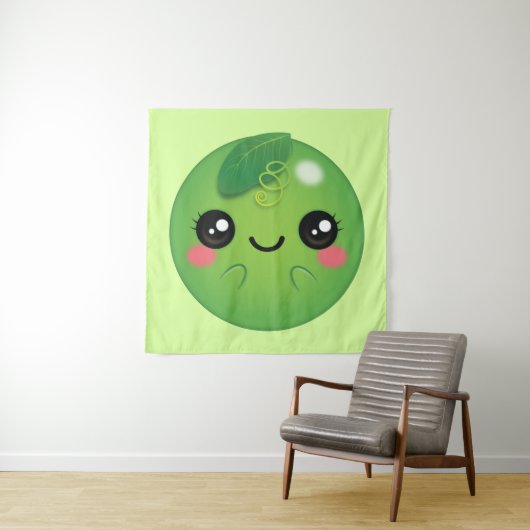 Kawaii Pea Wandkleed (In situ)