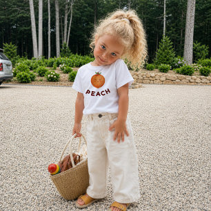 Kawaii Peach Peuter T-Shirt Mooie Fruit