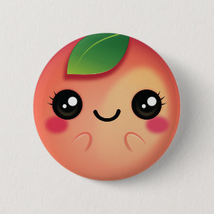 Kawaii Peach Ronde Button 5,7 Cm