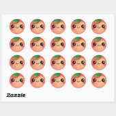 Kawaii Peach Ronde Sticker (Vel)
