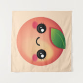Kawaii Peach Tapestry Wandkleed (Voorkant (horizontaal))