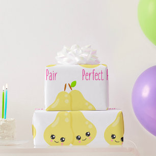 Kawaii Pear Couple Perfect Pair Funny Pun Cadeaupapier