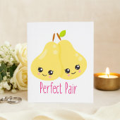 Kawaii Pear Couple Perfect Pair Funny Pun Kaart