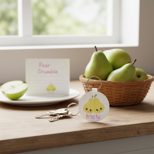 Kawaii Pear Couple Perfect Pair Funny Pun Sleutelhanger