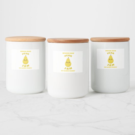 Kawaii Pear Jam Voedselcontainer Etiket (Flessen)