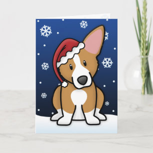Kawaii Pembroke Welsh Corgi Christmas Card Feestdagen Kaart