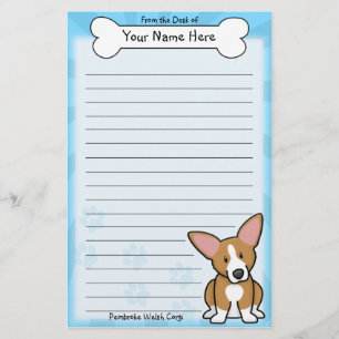 Kawaii Pembroke Welsh Corgi Stationery Briefpapier