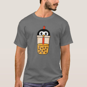 Kawaii Penguin Loves Bubble Tea Funny Boba T-shirt