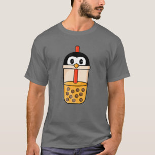 Kawaii Penguin Loves Bubble Tea Funny Boba T-shirt