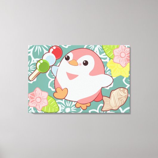 Kawaii Penguins Canvas Afdruk (Voorkant)