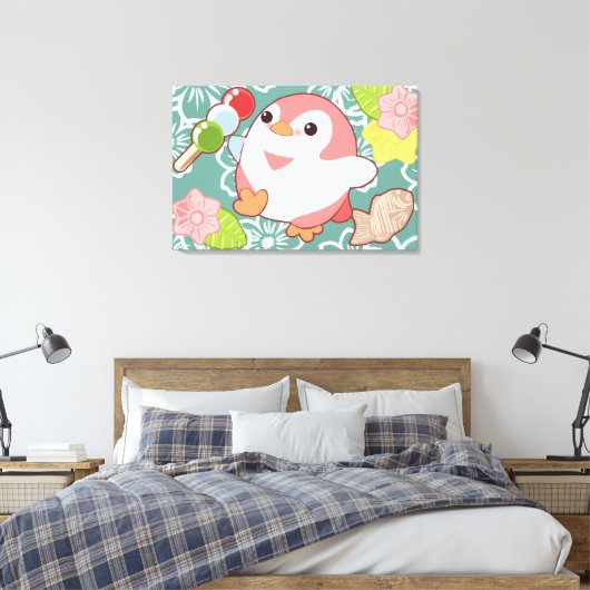 Kawaii Penguins Canvas Afdruk (Insitu (Slaapkamer))