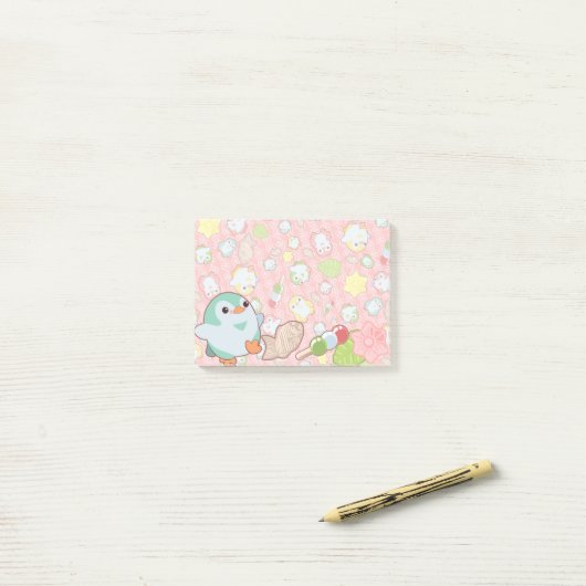 Kawaii Penguins en Wagashi Post-it® Notes (Op bureau)