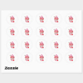 Kawaii Peppermint Surprise Cupcakes Baby T-Shirt Ronde Sticker (Vel)