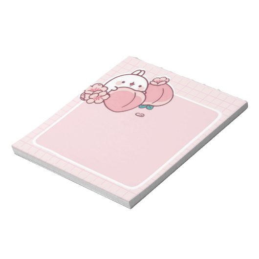 kawaii perzikenbloem Sakura roze konijntje schatti Notitieblok (Gedraaid)
