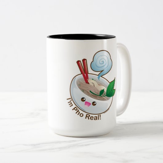 Kawaii Pho Real Tweekleurige Koffiemok (Voorkant rechts)