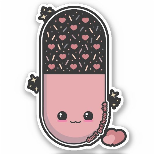 Kawaii Pill Love Sick  Sticker (Voorkant)