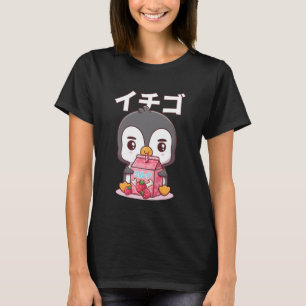 Kawaii Pinguïn Aardbeimelk Japanse Anime Schattig T-shirt