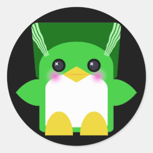 Kawaii Pinguïn Bruid Van Frankenstein Ronde Sticker