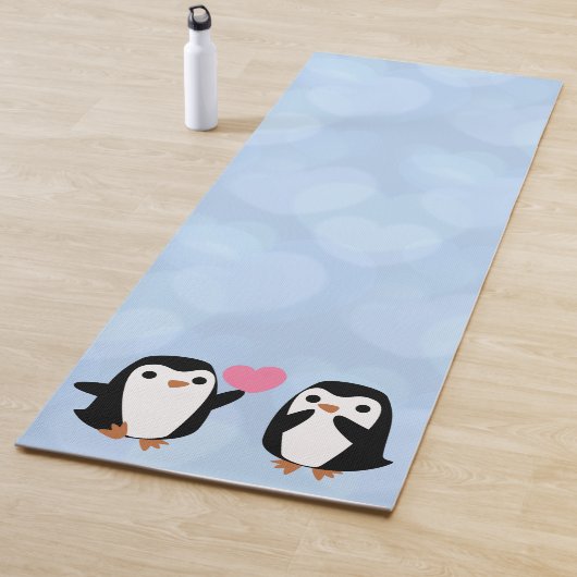 Kawaii pinguïns in liefde yoga mat (In situ)