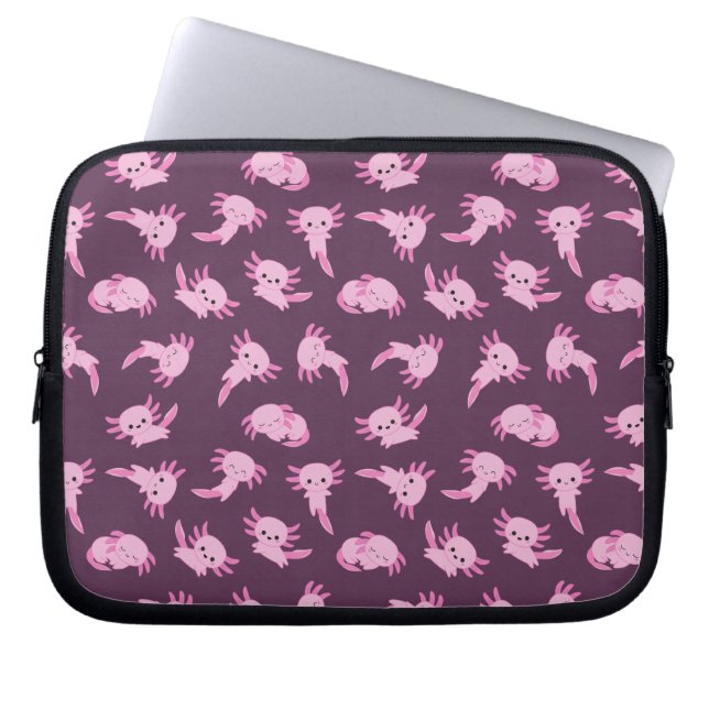 Kawaii Pink Axolotl Electronics Bag Laptop Sleeve (Voorkant)
