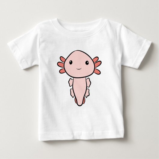 Kawaii Pink Axolotl Simple Baby T-Shirt (Devant)