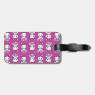 Kawaii Pink Bunny Pattern Bagagelabel