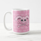 Kawaii Pink Bunny Skull Koffiemok (Links)