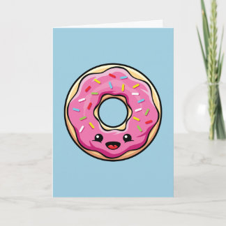Kawaii Pink Donut Kaart