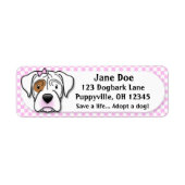 Kawaii Pink Gingham White Boxer Etiket (Voorkant)