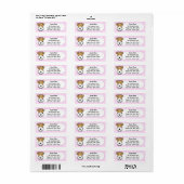 Kawaii Pink Gingham Wire Fox Terrier Etiket (Full Sheet)