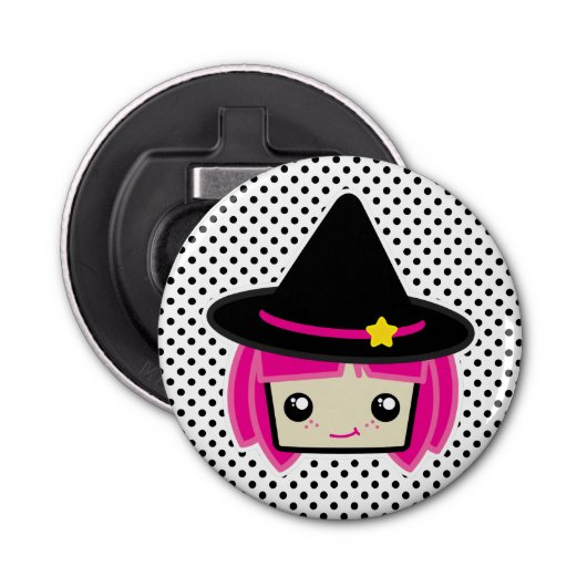 Kawaii Pink Haire Witch Bottle Opener (Voorkant)