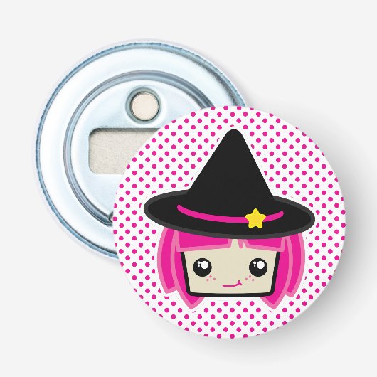 Kawaii Pink Haire Witch Bottle Opener (Voorkant)