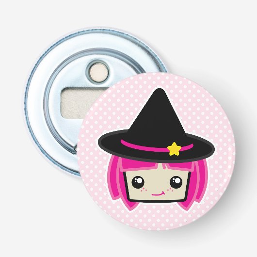 Kawaii Pink Haire Witch Bottle Opener (Voorkant)