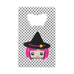 Kawaii Pink Haire Witch Bottle Opener Kredietkaart Flessenopener