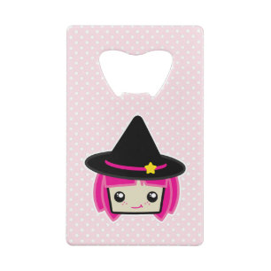 Kawaii Pink Haire Witch Bottle Opener Kredietkaart Flessenopener