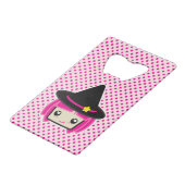 Kawaii Pink Haire Witch Bottle Opener Kredietkaart Flessenopener (Voorkant Gekanteld)