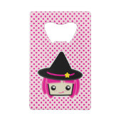 Kawaii Pink Haire Witch Bottle Opener Kredietkaart Flessenopener (Achterkant)