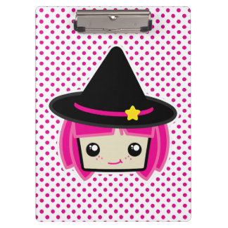 Kawaii Pink Haire Witch Clip Board Klembord