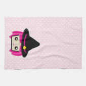Kawaii Pink Haire Witch Kitchen Towel Theedoek (Horizontaal)