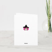 Kawaii Pink Haire Witch Note Card Kaart (Achterkant)