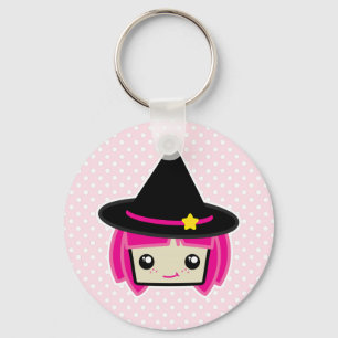 Kawaii Pink Haire Witch Sleutelhanger