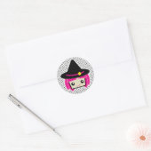 Kawaii Pink Haire Witch Stickers (Envelop)