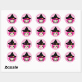 Kawaii Pink Haire Witch Stickers (Vel)
