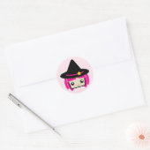 Kawaii Pink Haire Witch Stickers (Envelop)