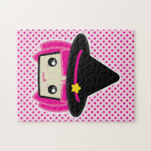 Kawaii Pink Haired Puzzle Sorcière (Horizontal)