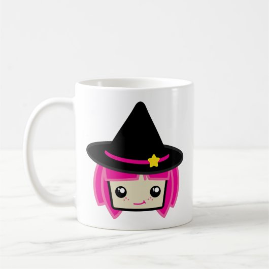 Kawaii Pink Haired Witg Mug (Gauche)