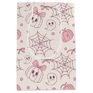 Kawaii Pink Halloween Ghosts & Pumpkin (2) Medium Cadeauzakje