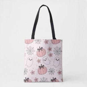 Kawaii Pink Halloween Ghosts & Pumpkins Draagtas
