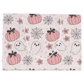 Kawaii Pink Halloween Ghosts & Pumpkins Groot Cadeauzakje (Achterkant)