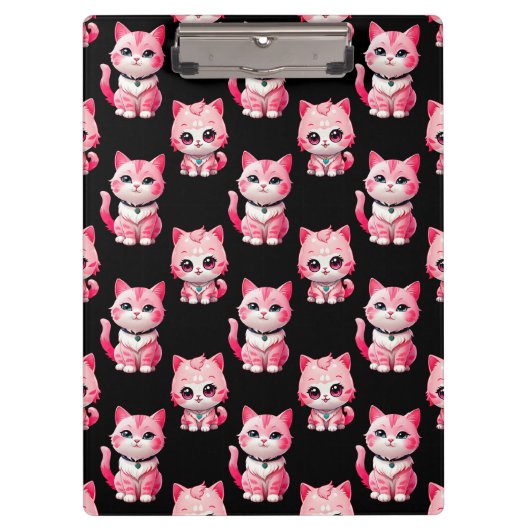 Kawaii Pink Kitty Cats Design Klembord (Voorkant)